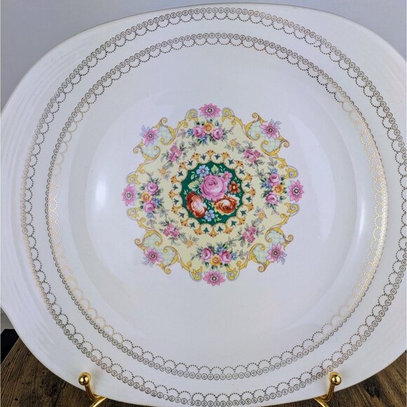 Vintage American Limoges Platter – Melody T-S 562 – 22K Gold – 14” Oval - Picture 5 of 7